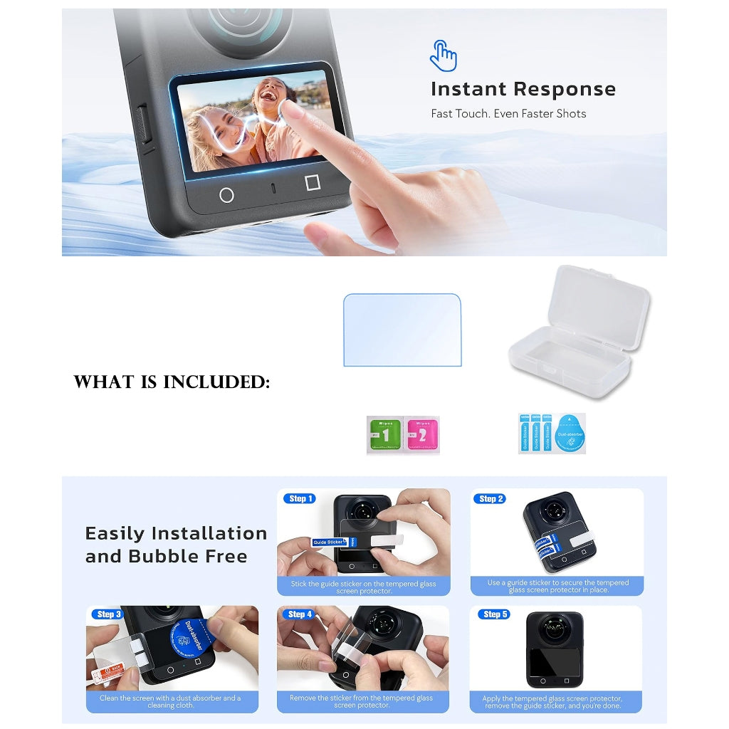 DJI Osmo 360 Ultra 9H HD Tempered Glass  Screen Protector