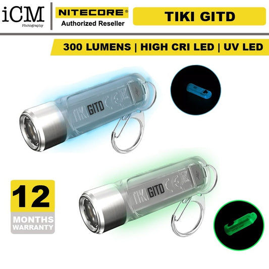 Nitecore TIKI GITD Blue Green USB Rechargeable keychain led flashlight