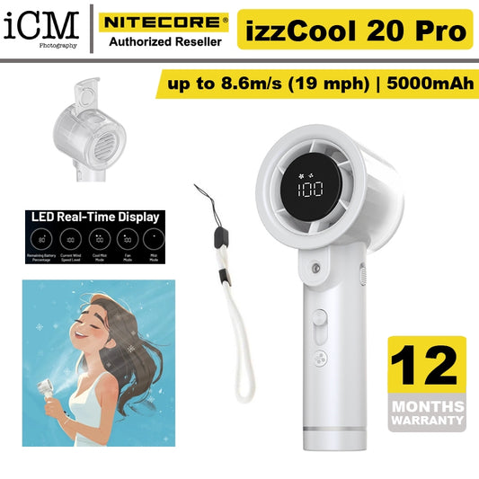 NITECORE izzcool 20 Pro Rechargeable Handheld Fan Air Conditioner Mist Cooler