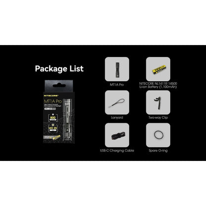 Nitecore MT1A Pro 800 Lumen Rechargeable EDC Flashlight