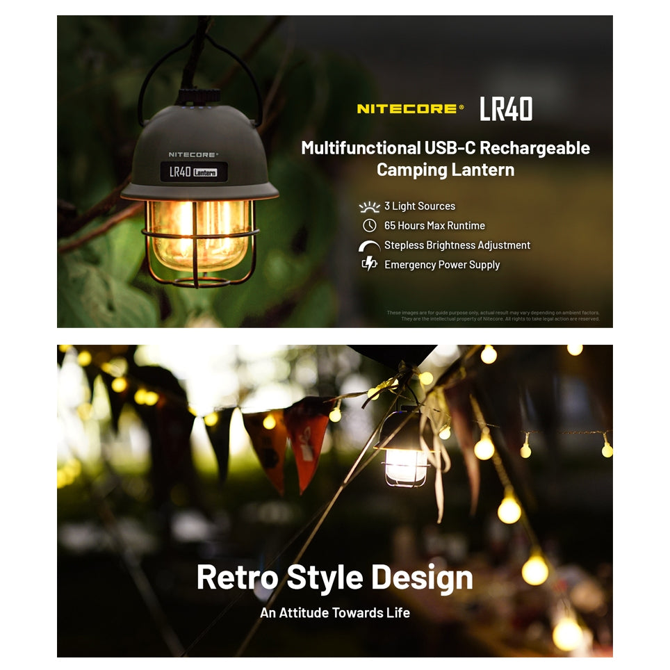 NITECORE LR40 Multifunctional USB-C Rechargeable Camping Lantern