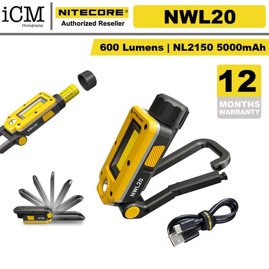 Nitecore NWL20 600 Lumens Triple Output Rechargeable Work Camping Light