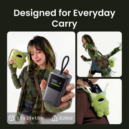 sharge Hypertower 45W Power Bank 10000mAh with Built-in Retractable Cable