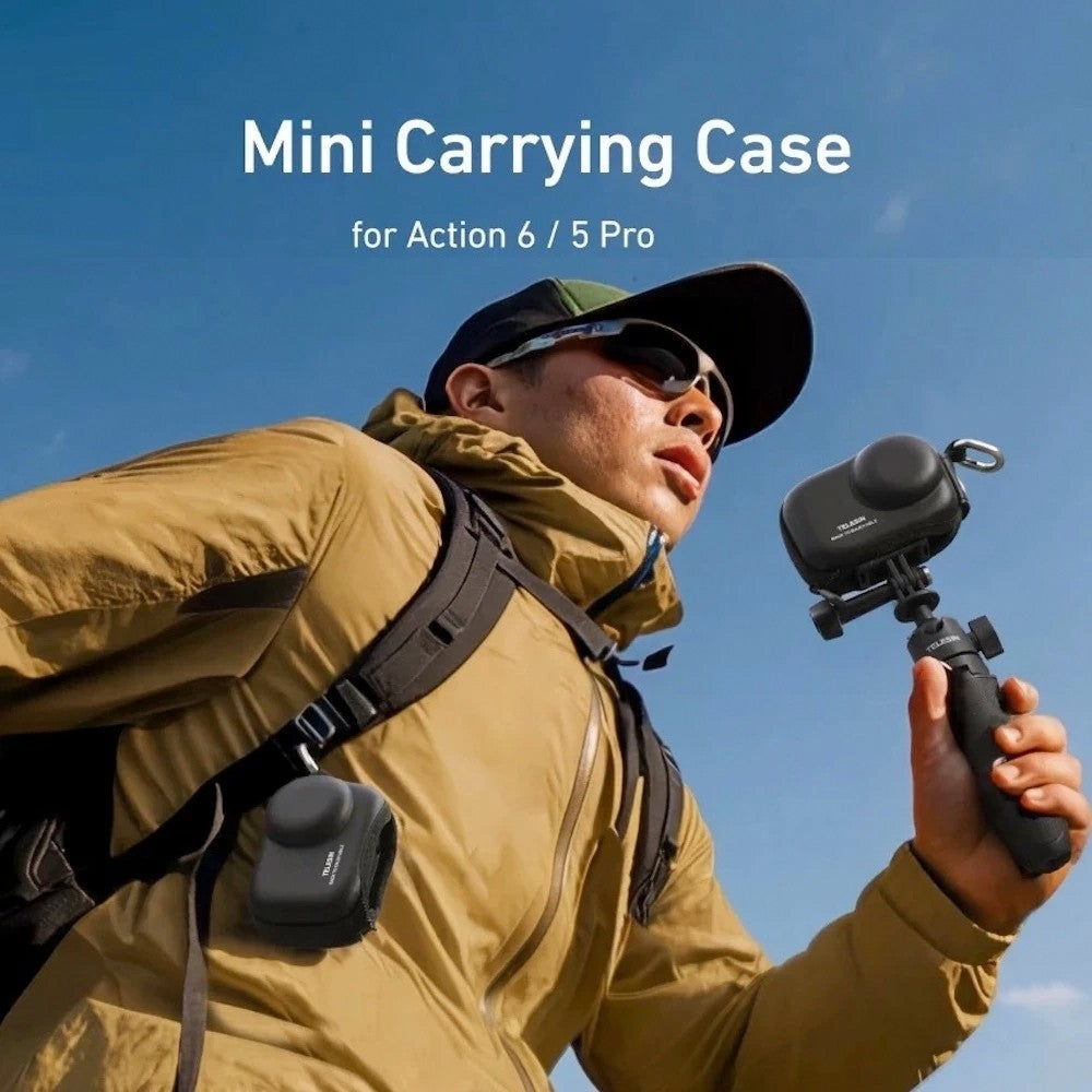 TELESIN Mini Hard Case for DJI Osmo Action 6 5pro 4 3 Camera EVA Protective Carrying Pouch Lightweight