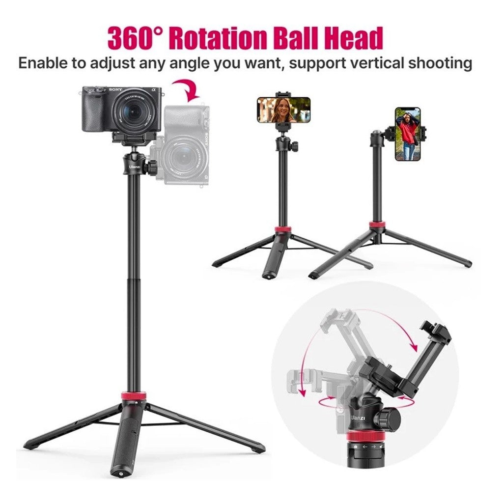 Ulanzi MT-44 Extendable Vlog Selfe Stick Tripod 2502B for Smartphone Camera