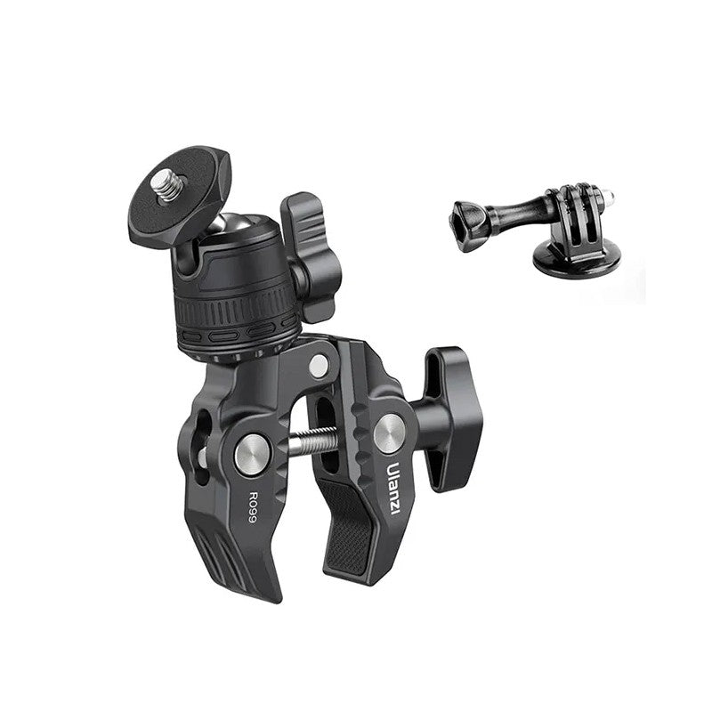 ULANZI R099 Super Clamp 360 Ball Head Handlebar Motorcycle Bicycle Bike Mount for DSLR GoPro Insta360 DJI Action Camera