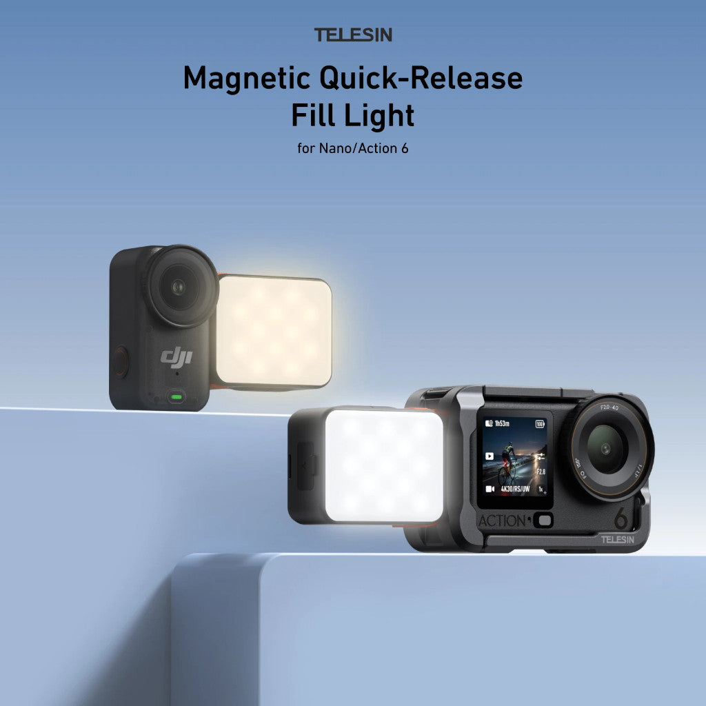 TELESIN DJI Osmo Nano Action 6 Magnetic Quick Release Fill Light LED