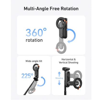 Telesin 4-in-1 Magnetic Selfie Stick with Carabiner