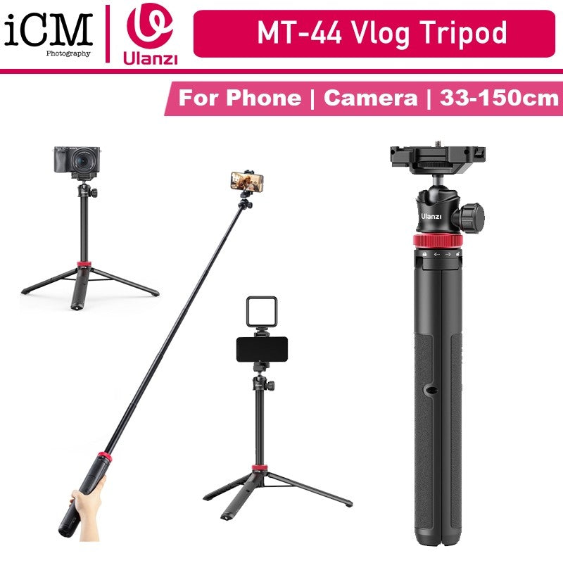Ulanzi MT-44 Extendable Vlog Selfe Stick Tripod 2502B for Smartphone Camera
