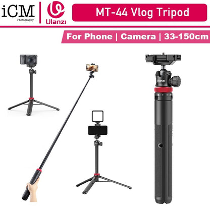 Ulanzi MT-44 Extendable Vlog Selfe Stick Tripod 2502B for Smartphone Camera