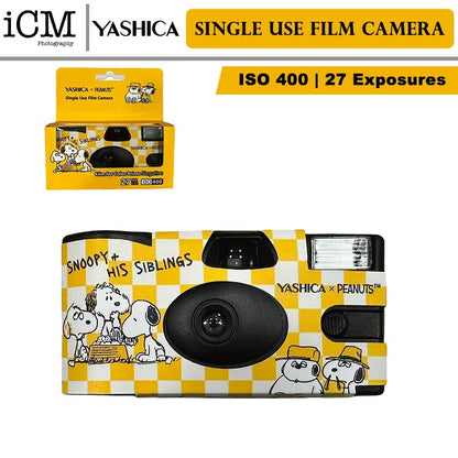 YASHICA Yellow Snoopy & His Siblings 35mm Single Use Diposable Film Camera