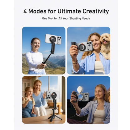 Telesin 4-in-1 Magnetic Selfie Stick with Carabiner