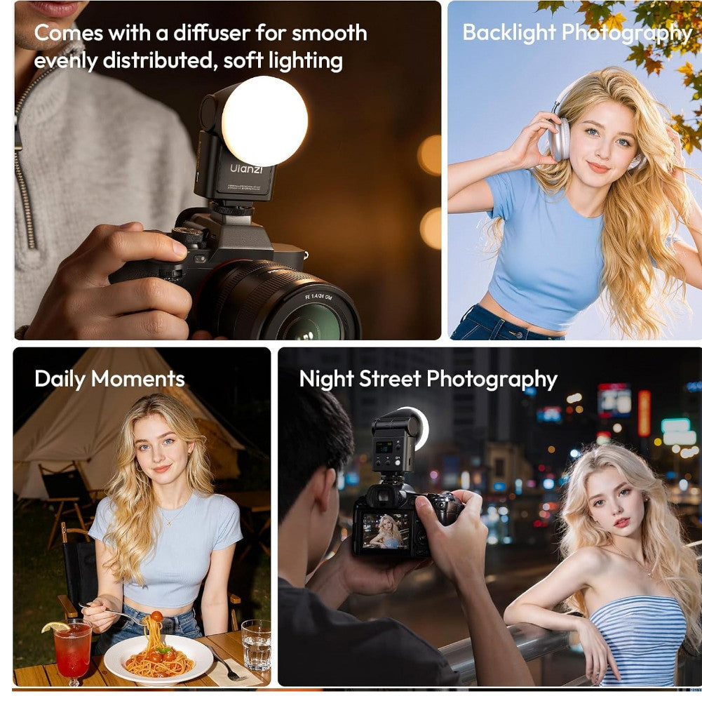 ULANZI F16R Camera Flash LED Speedlite 3-in-1 Flash & Assist & Continuous Light