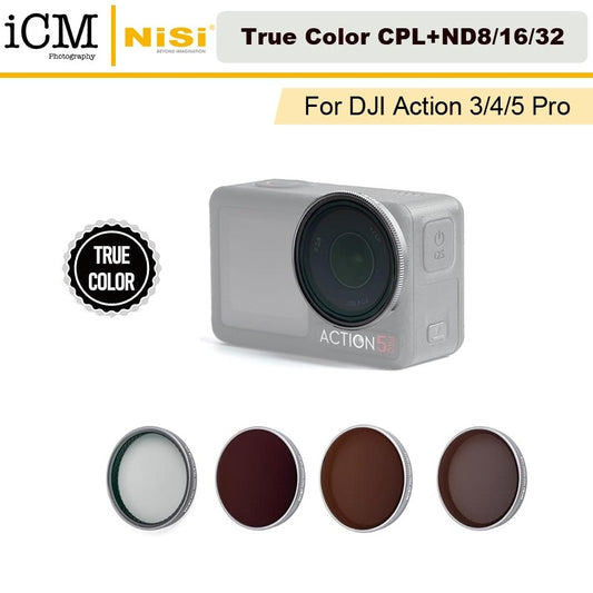 Nisi DJI Osmo 3/4/5 Pro Action Camera Professional Filter Kit True Color CPL + ND8 ND16 ND32