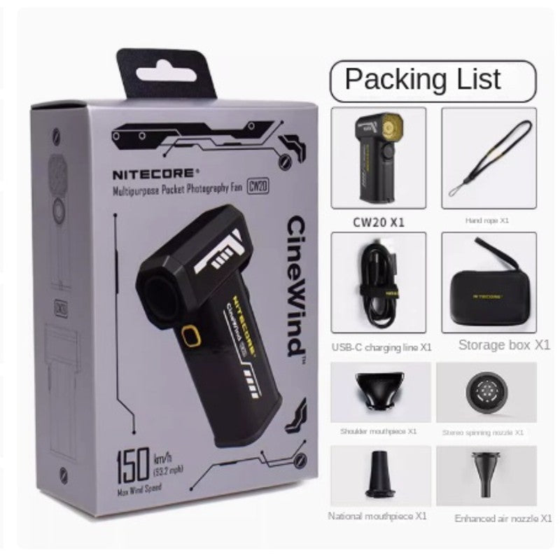 Nitecore Handheld Turbo Fan (150km/h) Multipurpose Pocket Photography Fan