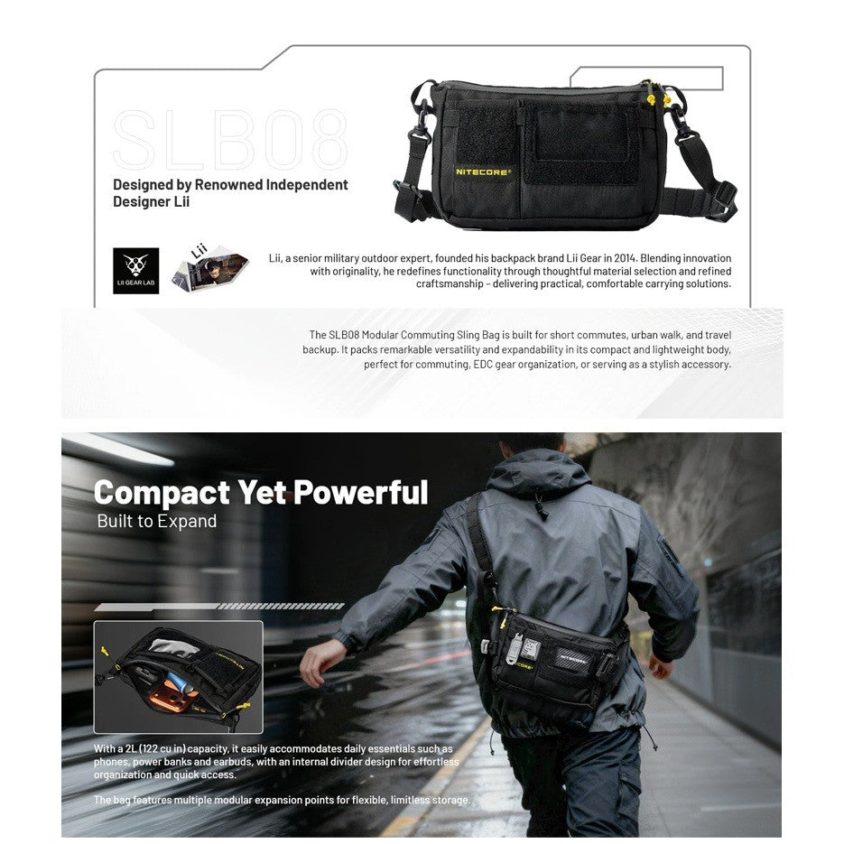 Nitecore SLB08 Modular Sling Bag - 2L Capacity