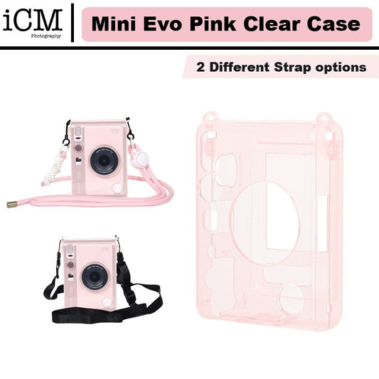 Instax Mini Evo Pink Clear Case For Fujifilm Instax Mini Evo