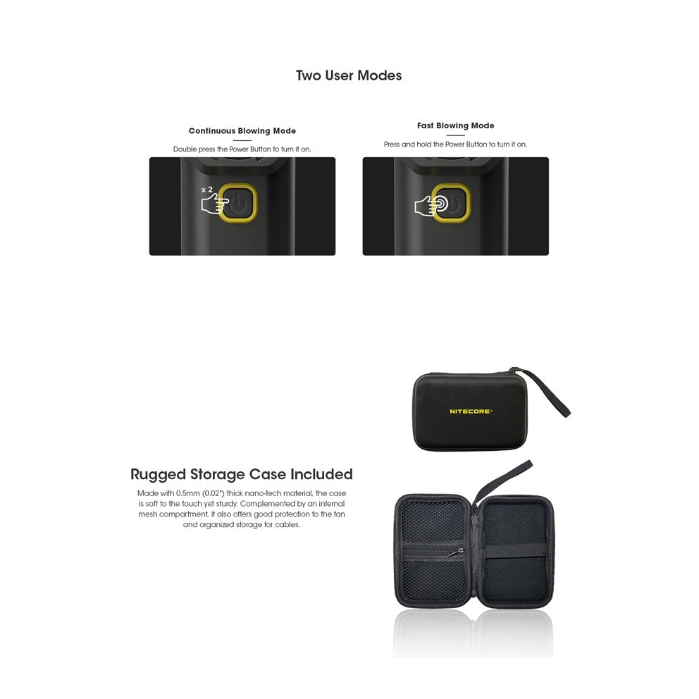Nitecore Handheld Turbo Fan (150km/h) Multipurpose Pocket Photography Fan