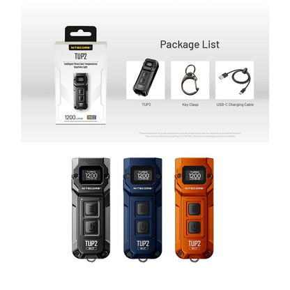 Nitecore TUP2 1200 Lumen USB-C Rechargeable Keychain Flashlight