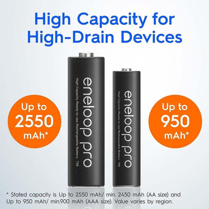 Panasonic eneloop pro AA Ni-MH Rechargeable Batteries